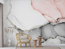 Load image into Gallery viewer, Abstract Marble Peel and Stick Wallpaper: Rose Veins, Subtle Luxury