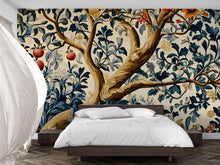 Load image into Gallery viewer, Vintage Botanical Tree 3D Wallpaper – Large Mural with Branches, Leaves &amp; Fruit – Bold Statement Wall Art for Bedroom, Living Room