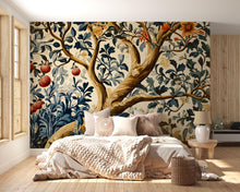 Load image into Gallery viewer, Vintage Botanical Tree 3D Wallpaper – Large Mural with Branches, Leaves &amp; Fruit – Bold Statement Wall Art for Bedroom, Living Room