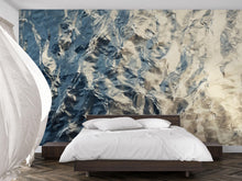 Load image into Gallery viewer, Abstract Ocean Ripple Wall Mural – Modern Blue Beige Water Texture Wallpaper for Bedroom or Living Room Decor Vn733