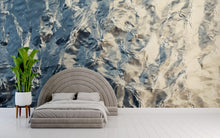 Load image into Gallery viewer, Abstract Ocean Ripple Wall Mural – Modern Blue Beige Water Texture Wallpaper for Bedroom or Living Room Decor Vn733