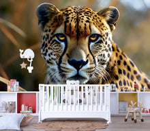 Load image into Gallery viewer, Cheetah Face Wall Mural – Realistic Big Cat Wildlife Wallpaper for Bedroom or Living Room Vn780