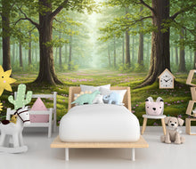 Load image into Gallery viewer, Forest Flower Spring Wallpaper Watercolor Forest Flower Mural Fall Forest Wall Art for Nursery Bedroom or Living Room 844RS