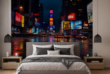 Load image into Gallery viewer, Times Square Cityscape Wallpaper 3D Night Lights Wall Mural Modern New York City Skyline Peel And Stick Bold Room Decor Stylish Gift