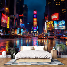 Load image into Gallery viewer, Times Square Cityscape Wallpaper 3D Night Lights Wall Mural Modern New York City Skyline Peel And Stick Bold Room Decor Stylish Gift