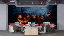 Load image into Gallery viewer, Creepy Jack-o’-Lantern Path Wall Mural – Spooky Halloween Pumpkin Wallpaper for Office or Home Vn792