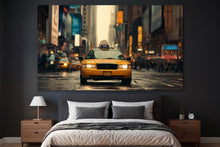 Load image into Gallery viewer, New York City Taxi Wall Mural Wallpaper – 3D Effect Yellow Cab Street Scene Wall Decor – Modern Bold Room Accent Stylish Gift for Urban