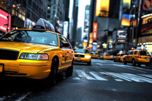 Load image into Gallery viewer, New York Taxi Cityscape 3D Wallpaper – Modern Bold Wall Mural NYC Yellow Cab Street Scene – Stylish Urban Wall Decor for Bedroom, Office