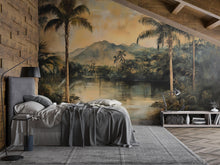 Load image into Gallery viewer, Tropical Vintage Wall Mural – Palm Tree Jungle Landscape Wallpaper Vn828