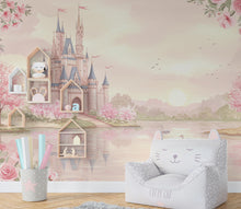 Load image into Gallery viewer, Princess Castle Wall Graphics Peel and Stick Girl room Wallpaper Nursery Self Adhesive Removable nursery wall decor Mural 845RS
