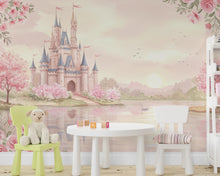 Load image into Gallery viewer, Princess Castle Wall Graphics Peel and Stick Girl room Wallpaper Nursery Self Adhesive Removable nursery wall decor Mural 845RS