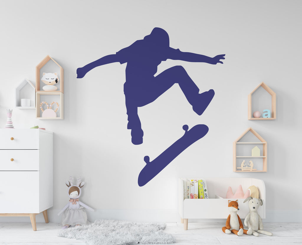 Wall Decal Skateboarder Skate Wall Art Stickers Skateboard Decals Skateboard Wall Stickers Kids Room Removable Home Decor Skate style 847RS