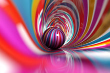 Load image into Gallery viewer, Rainbow Swirl 3D Tunnel Wallpaper – Colorful Optical Illusion Wall Mural for Nursery, Kids Room, Modern Bedroom or Playroom Stylish Wall