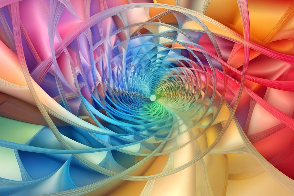 3D Rainbow Swirl Tunnel Wallpaper Mural | Modern Bold Wall Decor For Kids Room, Bedroom, Nursery, Playroom | Colorful Peel And Stick