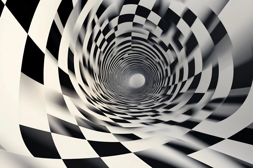 3D Optical Illusion Wallpaper Black And White Modern Tunnel Wall Mural Stylish Room Decor Bold Geometric Wall Art For Bedroom Office