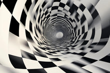 Load image into Gallery viewer, 3D Optical Illusion Wallpaper Black And White Modern Tunnel Wall Mural Stylish Room Decor Bold Geometric Wall Art For Bedroom Office