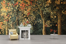 Load image into Gallery viewer, Autumn Forest Trees 3D Wallpaper – Vintage Botanical Woodland Mural – Luxury Nature-Inspired Statement Wall Art for Living Room