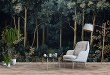 Load image into Gallery viewer, Deep Forest Botanical 3D Wallpaper – Dark Woodland Wall Mural – Luxury Nature-Inspired Statement Wall Art for Living Room, Bedroom