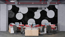 Load image into Gallery viewer, Modern Black &amp; White Circles 3D Wallpaper – Bold Geometric Wall Mural – Stylish Statement Wall Art for Office, Living Room
