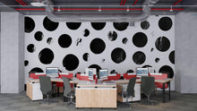 Load image into Gallery viewer, Black &amp; White Distressed Polka Dot 3D Wallpaper – Modern Minimalist Wall Mural – Bold Statement Wall Art for Bedroom, Office, or Living Room