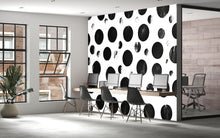 Load image into Gallery viewer, Black &amp; White Distressed Polka Dot 3D Wallpaper – Modern Minimalist Wall Mural – Bold Statement Wall Art for Bedroom, Office, or Living Room