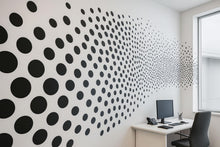Load image into Gallery viewer, Black Gradient Dots Wave 3D Wallpaper – Modern Minimalist Wall Mural – Bold Geometric Statement Wall Art for Office, Living Room