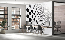 Load image into Gallery viewer, Black Gradient Dots Wave 3D Wallpaper – Modern Minimalist Wall Mural – Bold Geometric Statement Wall Art for Office, Living Room