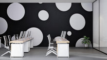 Load image into Gallery viewer, Black And White Polka Dot Wallpaper – Modern Bold Office Wall Mural – Stylish Removable Wall Art – Minimalist Geometric Home