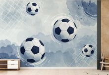 Load image into Gallery viewer, Soccer ball wallpaper, Boys room wall mural