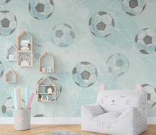 Load image into Gallery viewer, Soccer ball wallpaper, Boys room wall mural