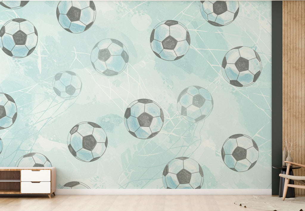 Soccer ball wallpaper, Boys room wall mural