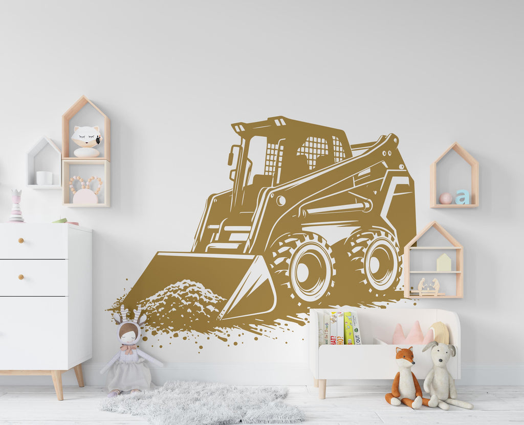 Skid Steer wall decal Construction Skid Steer Truck Wall Decal Kids Decal Nursery wall Vinyl Sticker Decor 879RS