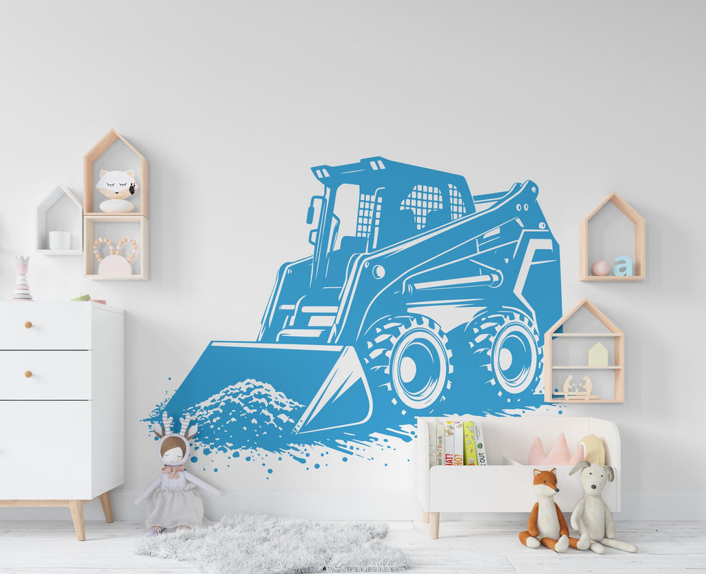 Skid Steer wall decal Construction Skid Steer Truck Wall Decal Kids Decal Nursery wall Vinyl Sticker Decor 879RS