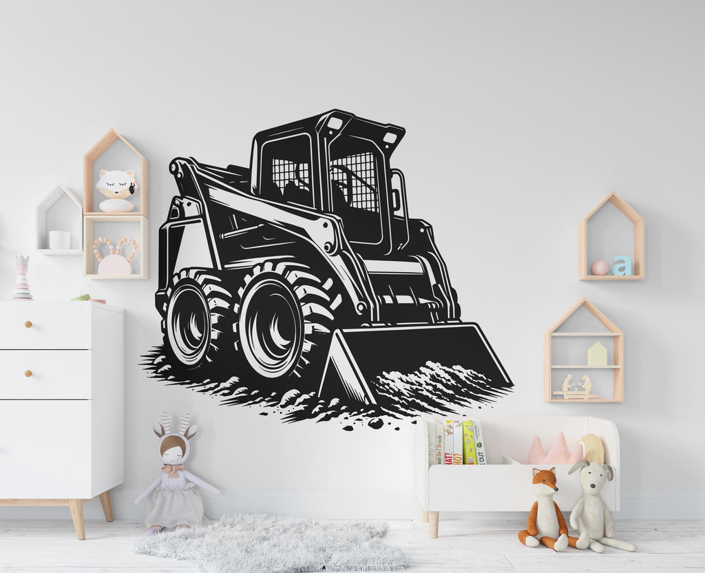Skid Steer wall decal Construction Skid Steer Truck Wall Decal Kids Decal Nursery wall Vinyl Sticker Decor 880RS