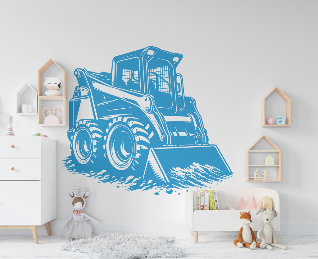 Skid Steer wall decal Construction Skid Steer Truck Wall Decal Kids Decal Nursery wall Vinyl Sticker Decor 880RS
