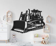 Load image into Gallery viewer, Bulldozer wall decal Construction Bulldozer Truck Wall Decal Kids Decal Custom Name Name Nursery wall Vinyl Sticker Decor 881RS
