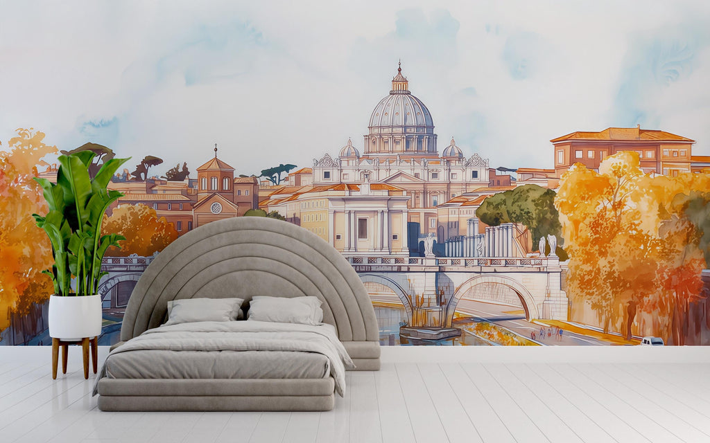 Venice Wall Mural 3D Wallpaper – Italian Cityscape Wall Decor With Gondolas And Bridge | Modern Bold Room Look | Stylish Travel Gift