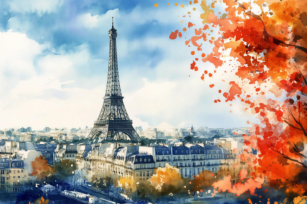 Eiffel Tower Paris Wall Mural Wallpaper – 3D Stylish Wall Decor for Living Room Bedroom Office – Modern Bold Art Gift, Removable wallpaper