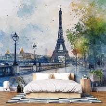 Load image into Gallery viewer, Paris Eiffel Tower 3D Wallpaper Mural – Stylish Wall Decor, Modern Bold Living Room Accent, Travel-Inspired Home Gift, Removable