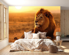 Load image into Gallery viewer, Lion King Wall Mural Wallpaper For Bedroom Living Room Safari Jungle Decor – Bold 3D Animal Wall Art Modern Safari Theme Stylish Gift Home