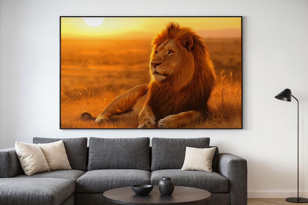 Lion King Wall Mural Wallpaper For Bedroom Living Room Safari Jungle Decor – Bold 3D Animal Wall Art Modern Safari Theme Stylish Gift Home