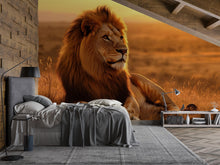 Load image into Gallery viewer, Lion King Wall Mural Wallpaper For Bedroom Living Room Safari Jungle Decor – Bold 3D Animal Wall Art Modern Safari Theme Stylish Gift Home