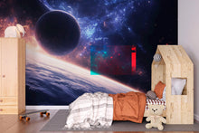 Load image into Gallery viewer, 3D Space Galaxy Wallpaper For Living Room Bedroom – Modern Cosmic Wall Mural With Planet &amp; Stars – Bold Astronomical Universe Wall Decor