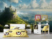 Load image into Gallery viewer, Fantasy Castle Wallpaper Mural | 3D Scenic Wall Decor for Kids Bedroom or Living Room | Magical Landscape Wall Art for Stylish Wall