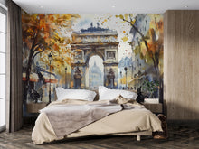 Load image into Gallery viewer, Paris Arc de Triumph Wallpaper – Watercolor 3D Wall Mural for Living Room Bedroom Office – Bold Stylish Wall Decor Gift for Travel Lovers