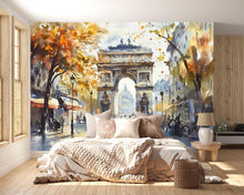 Load image into Gallery viewer, Paris Arc de Triumph Wallpaper – Watercolor 3D Wall Mural for Living Room Bedroom Office – Bold Stylish Wall Decor Gift for Travel Lovers