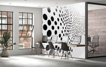 Load image into Gallery viewer, Black Dot Gradient Wall Mural – Modern Optical Illusion Wallpaper, Geometric Accent Wall for Office or Home Vn852
