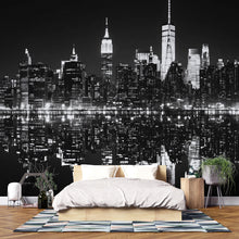 Load image into Gallery viewer, NYC Skyline Wall Mural – Black White Cityscape Wallpaper, Modern Living Room Decor Vn883