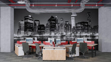 Load image into Gallery viewer, NYC Skyline Wall Mural – Black White Cityscape Wallpaper, Manhattan Reflection Art Vn885