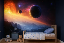 Load image into Gallery viewer, Galaxy Planets Space 3D Wallpaper Mural For Bedroom Living Room Kids Room Decor – Cosmic Outer Space Wall Art Stylish Modern Bold Home